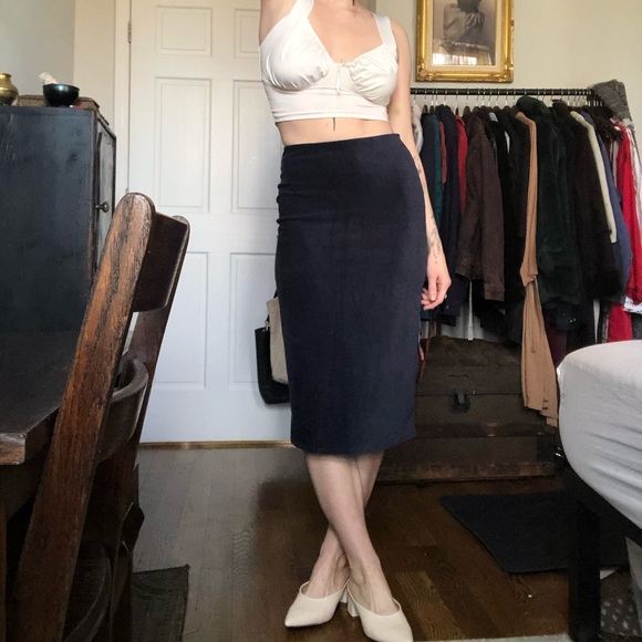 SOLD Velvet Corduroy Pencil Skirt - Picture 2 of 5